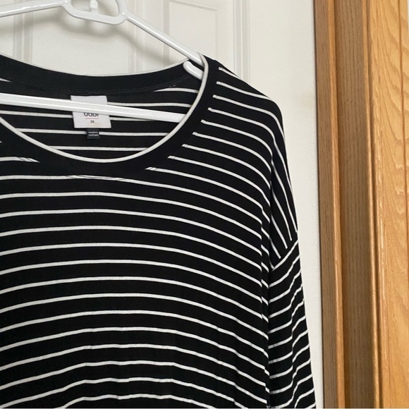 CAbi Crosswalk Black and White Stripe Long Sleeve Tee Size Medium - Picture 3 of 8